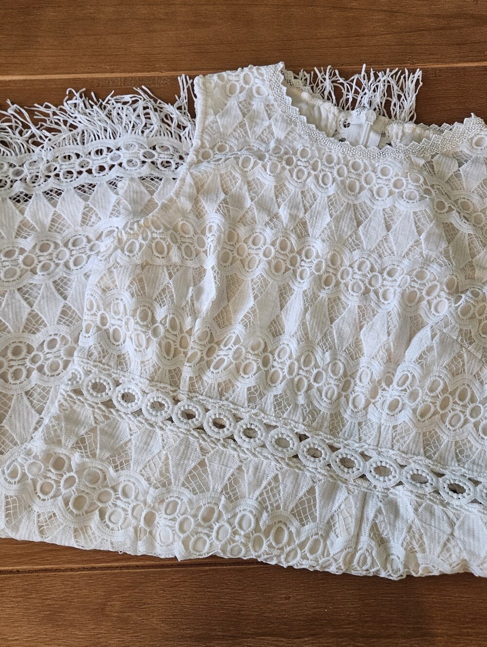 Kenna White Crochet Lace Sleeveless Bodycon Dress Medium